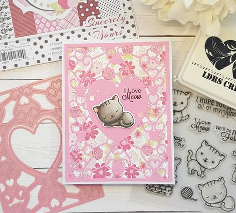 Stamps and Dies  Kitten Caboodle / Kit de Suajes y Sellos de Gatitos Descontinuado LDRS Creative