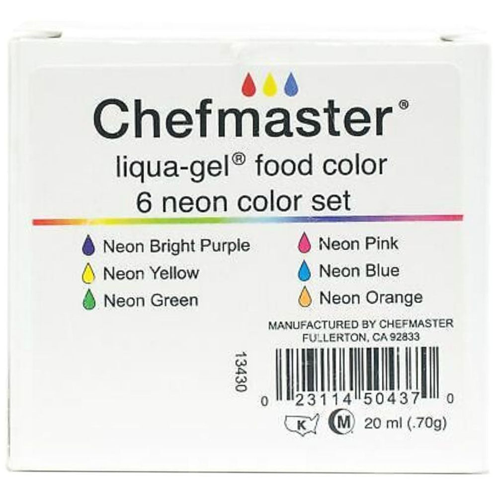 Liqua Gel Neon Color Kit  / Colorantes Vegetales en Gel Descontinuado Chefmaster
