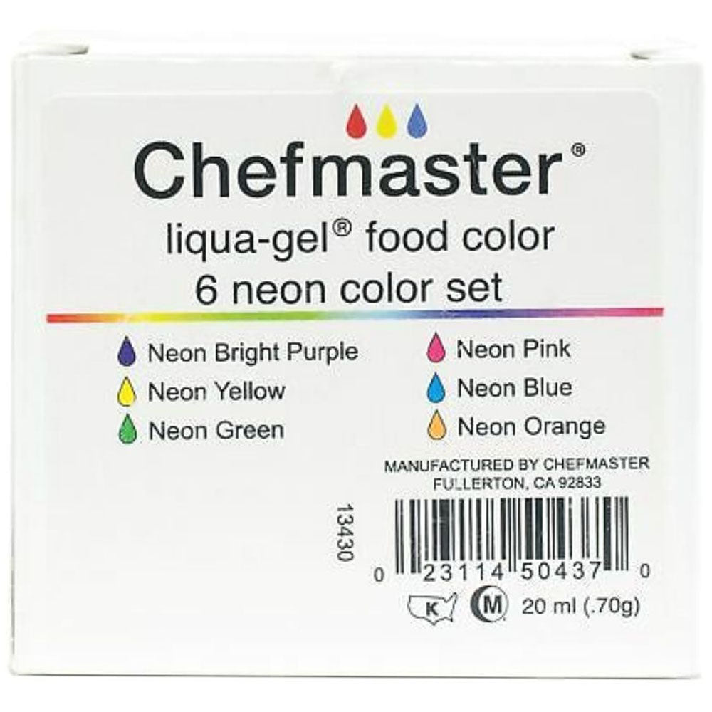 Neon Liqua Gel 6-Piece Food Coloring Set