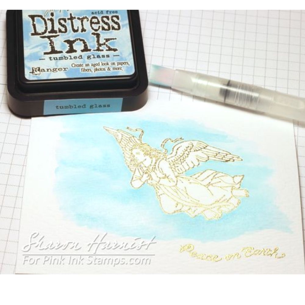 Tim Holtz Distress Ink Tumbled Glass / Tinta para Sellos Vidrio Azulado