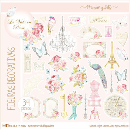 Kit de Papel Cartulina La Vida en Rosa Descontinuado Memory Kits