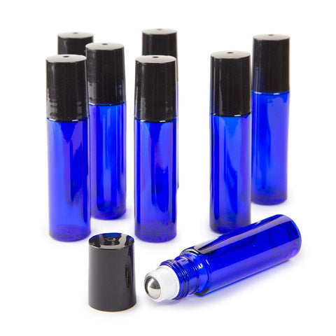 Blue Glass Roller Ball Bottles / 8 Botellitas Roll-On Descontinuado Darice