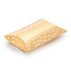 Gold with White Dots Pillow Boxes / 10 Cajitas de Almohada Listas Para Armar