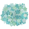 Mini Glitter Floral Mint / Florecitas con Brillitos 120 pz