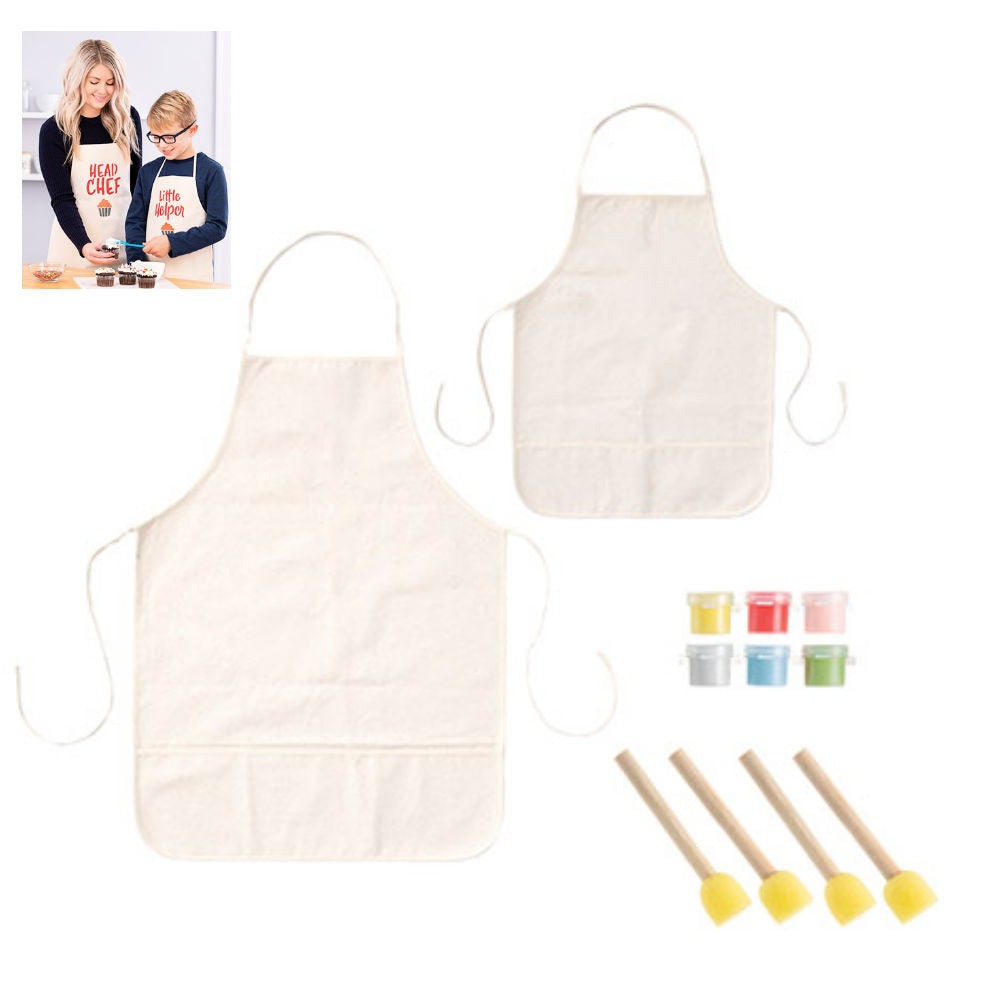 Adult & Child Canvas Apron Kit / Delantales Personalizables