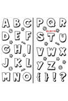 Cartoon Alphabet / Sellos de polímero Alfabeto Mayúsculas