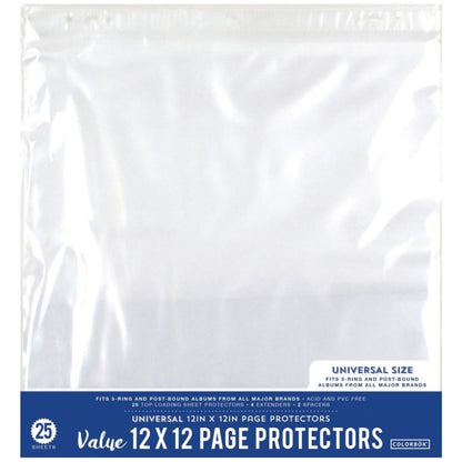 Page Protector 12 x 12" Value Pack / 25 Protectores para Papel Almacenamiento y Organización Colorbok