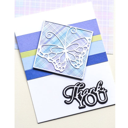 Madras Plaid Blue &amp; Violet 6" / Block de Cartulina Tartán Azul y Violeta Papel Memory Box