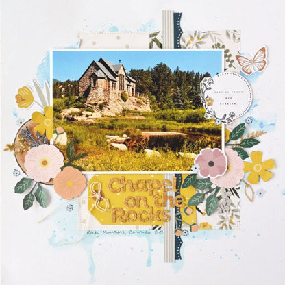 Peaceful Heart Clear Acrylic Stamps / Sellos de Polímero Flores Descontinuado American Crafts
