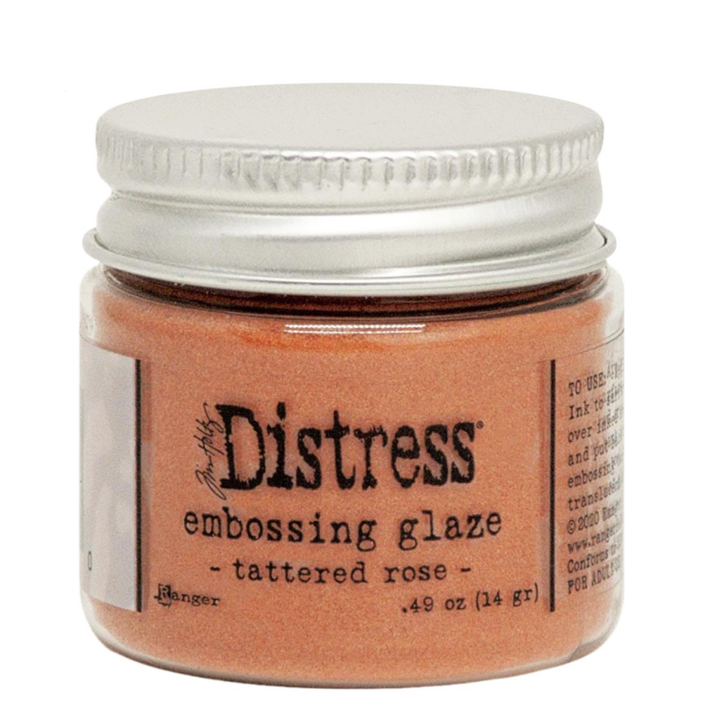 Distress Embossing Glaze Tattered Rose / Polvo de Embossing Rosa Coral Polvos de Embossing Ranger