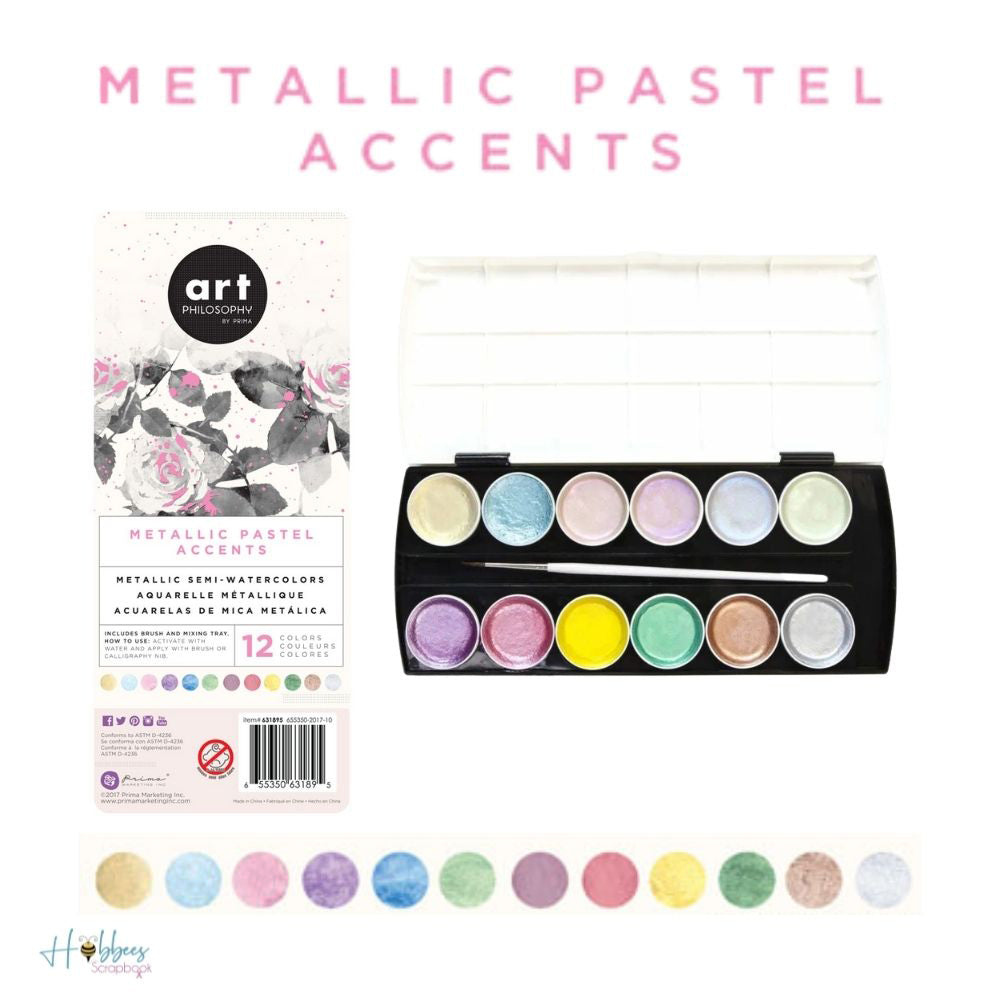 Metallic Pastel Accents Semi-Watercolors / Acuarelas Metálicas Pasteles