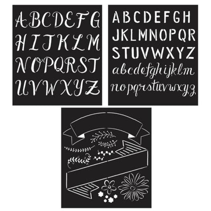 FolkArt Painting Stencil Lily &amp; Val / Esténciles Varias Letras Descontinuado Plaid