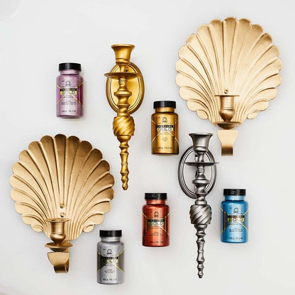 FolkArt Treasure Gold Acrylic Paint Platinum / Pintura Acrílica Multisuperficies Plateado Metálica Acrìlicos Plaid