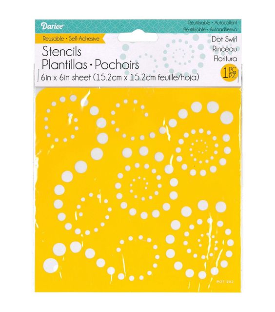 Self Adhesive Stencil Dot Swirls / Esténcil Autoadhesivo Onditas y Puntos Descontinuado Darice