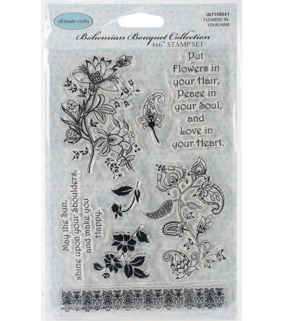 Flowers In Your Hair Stamps / Sellos Florales Descontinuado Ultimate Crafts