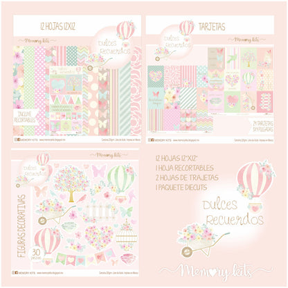 Kit de Papel Cartulina Dulces Recuerdos Descontinuado Memory Kits