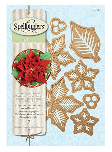 Layered Poinsettia Dies and Emboss / Suaje y Realce Flor Navideña Descontinuado Spellbinders