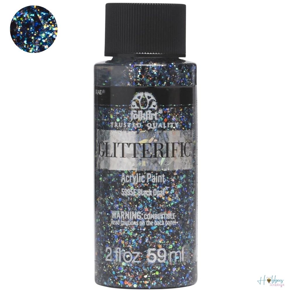 FolkArt Glitterific Paint Black Opal / Pintura Acrílica con Glitter