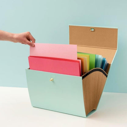 Accordion Paper Storage Mint / Organizador Tipo Acordeón para Papel Descontinuado We R Memory Keepers