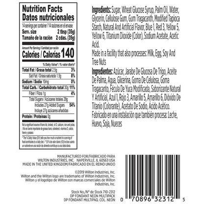 Neon Fondant 17.6 Oz / Fondant Varios Colores 499 g Repostería Wilton