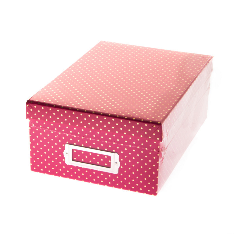 Pink Gold Dot Box / Caja Organizadora Rosa con Lunares Dorados