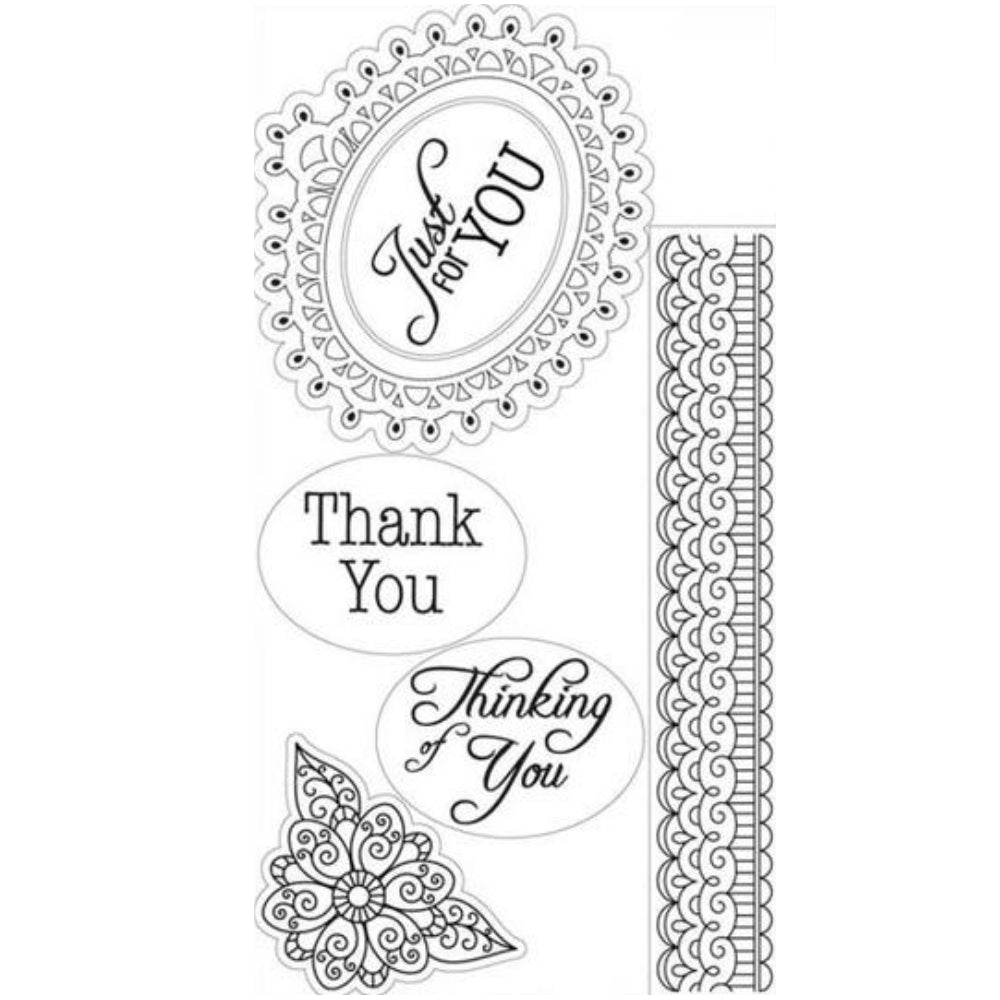 Clear Stamps Thank You / Sellos de Polimero Frases Gracias Descontinuado Sizzix