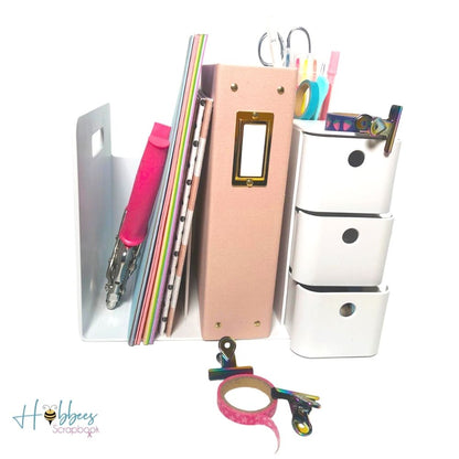Combo Rack Organizer / Organizador Blanco para Escritorio Descontinuado American Crafts