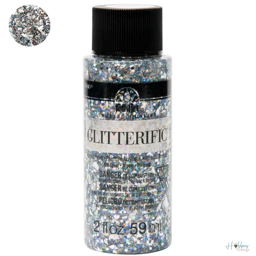 FolkArt Glitterific Paint Silver / Pintura Acrílica con Glitter