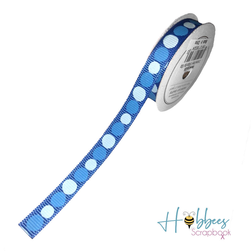 Liston Azules Listón de Tela Decorativo Importado Azul Lunares 5 Lazo – Hobbees