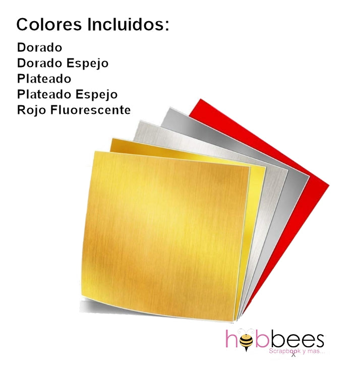 Paquete de 5 Hojas de Vinil Adhesivo Metálicos Descontinuado iVinyl