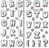 Cartoon Alphabet / Sellos de polímero Alfabeto Mayúsculas