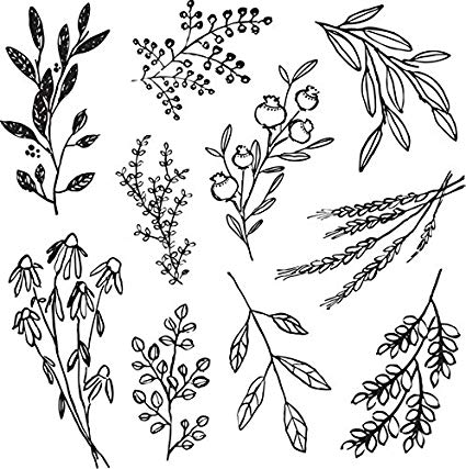 Clear Stamps Sweet Sprigs / Sellos de Polímero Espigas Descontinuado Prima Marketing