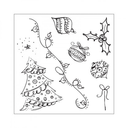 Framelits Die &amp; Stamp Set Christmas Doodles / Set de Suajes y Sellos Navideños Descontinuado Sizzix
