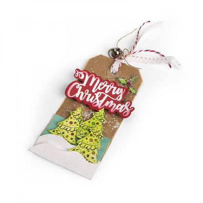 Framelits Die &amp; Stamp Set Christmas Doodles / Set de Suajes y Sellos Navideños Descontinuado Sizzix