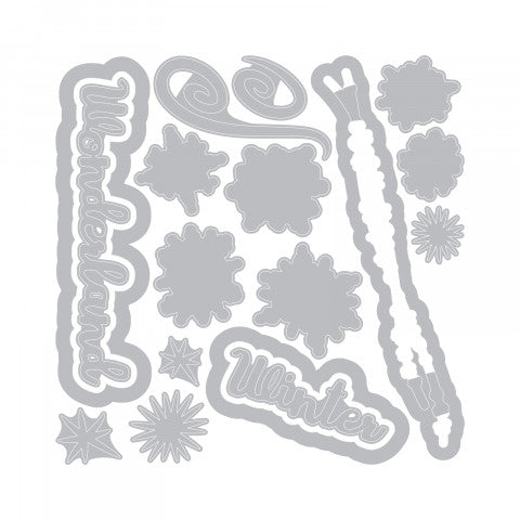 Snowflake Doodles Die & Stamp Set / Suajes y Sellos De Copo de Nieve