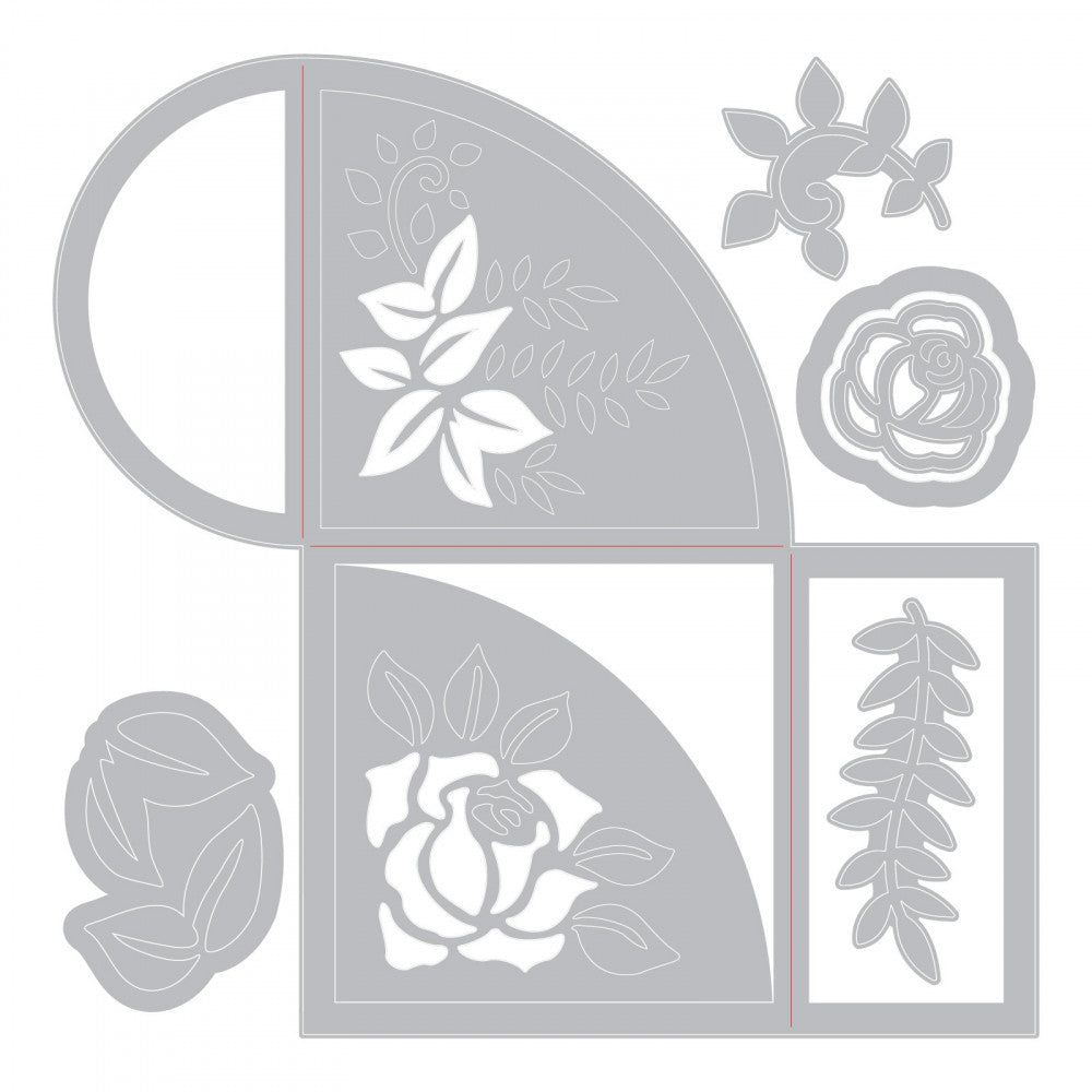 Thinlits Wrap Favor Box Die / Suaje de Cajita Cuadrada Flor Descontinuado Sizzix