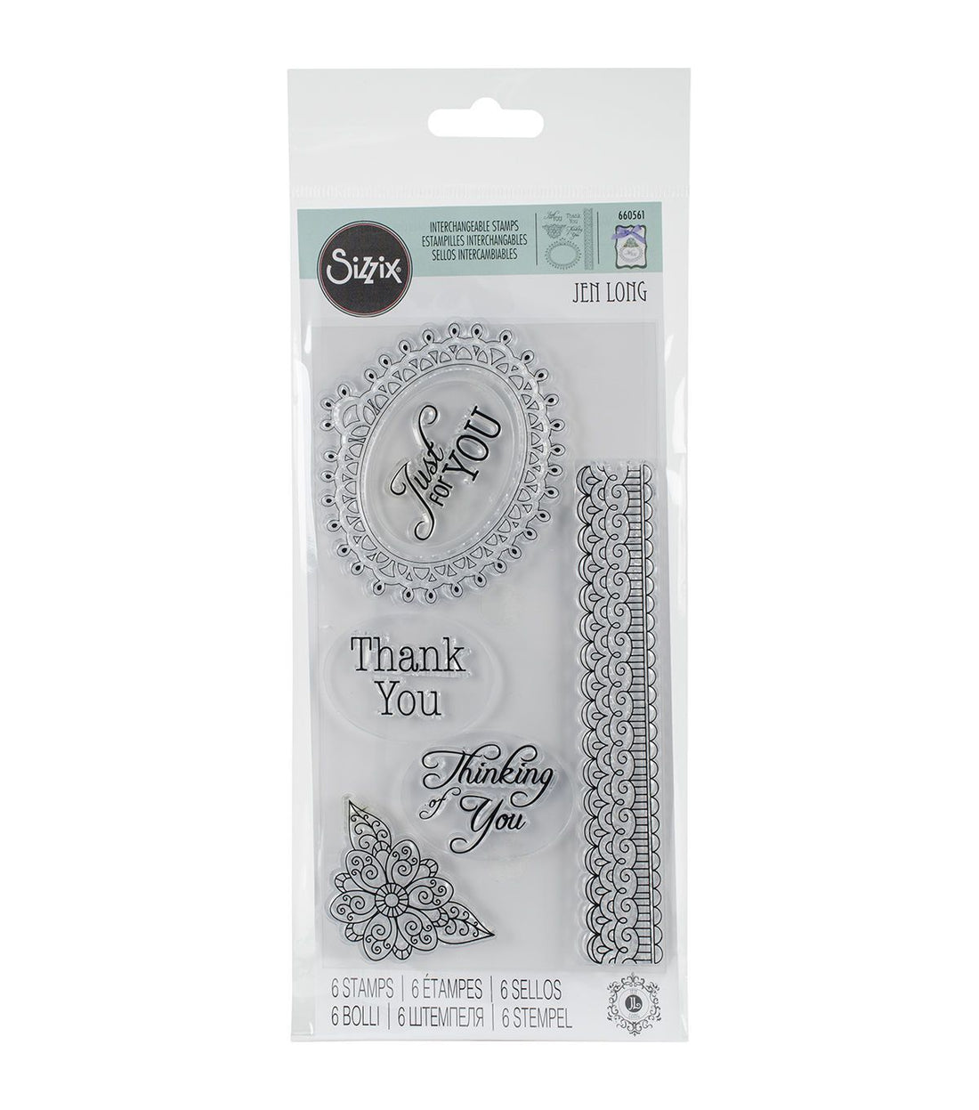 Clear Stamps Thank You / Sellos de Polimero Frases Gracias Descontinuado Sizzix