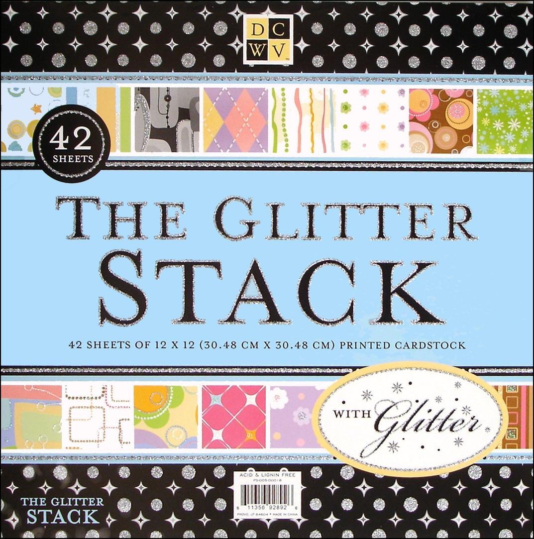 The Glitter Stack 12" x 12" Papers / Block de Cartulina Variados Brillantes 42 Hojas Descontinuado DCWV