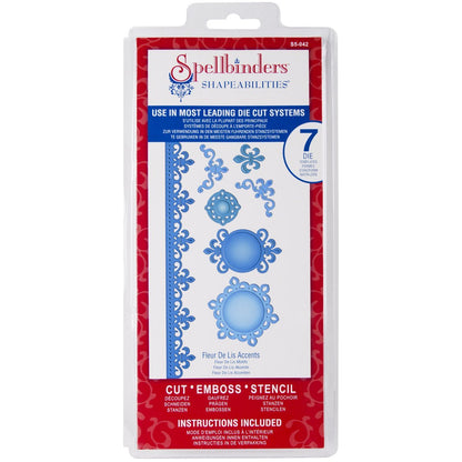 Shapeabilities Dies Fleur De Lis Doily Accents / Suaje y Realce Flor de Lis y Accesorios Descontinuado Spellbinders