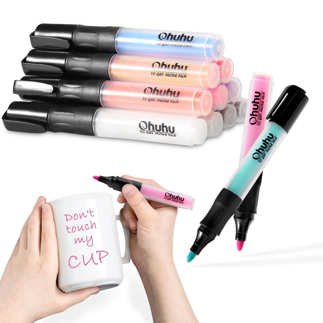 12 Acrylic Markers / Marcadores Acrílicos para Cerámica Descontinuado Ohuhu