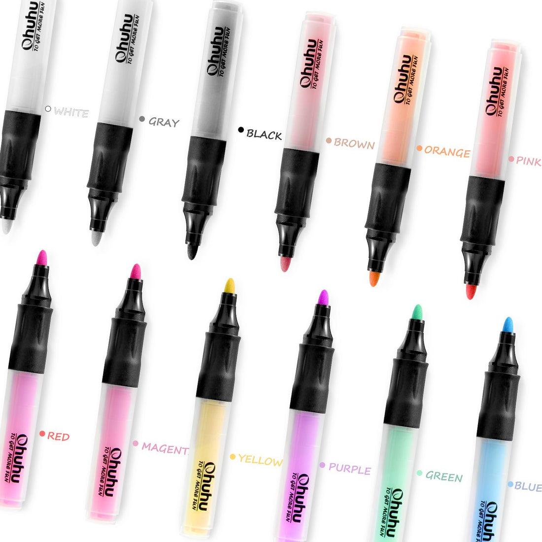 12 Acrylic Markers / Marcadores Acrílicos para Cerámica Descontinuado Ohuhu
