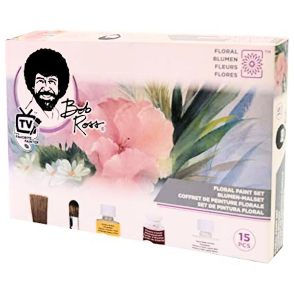 Set Pintura Maestro Bob Ross Flores Oleo Paleta Pinceles Hobbees