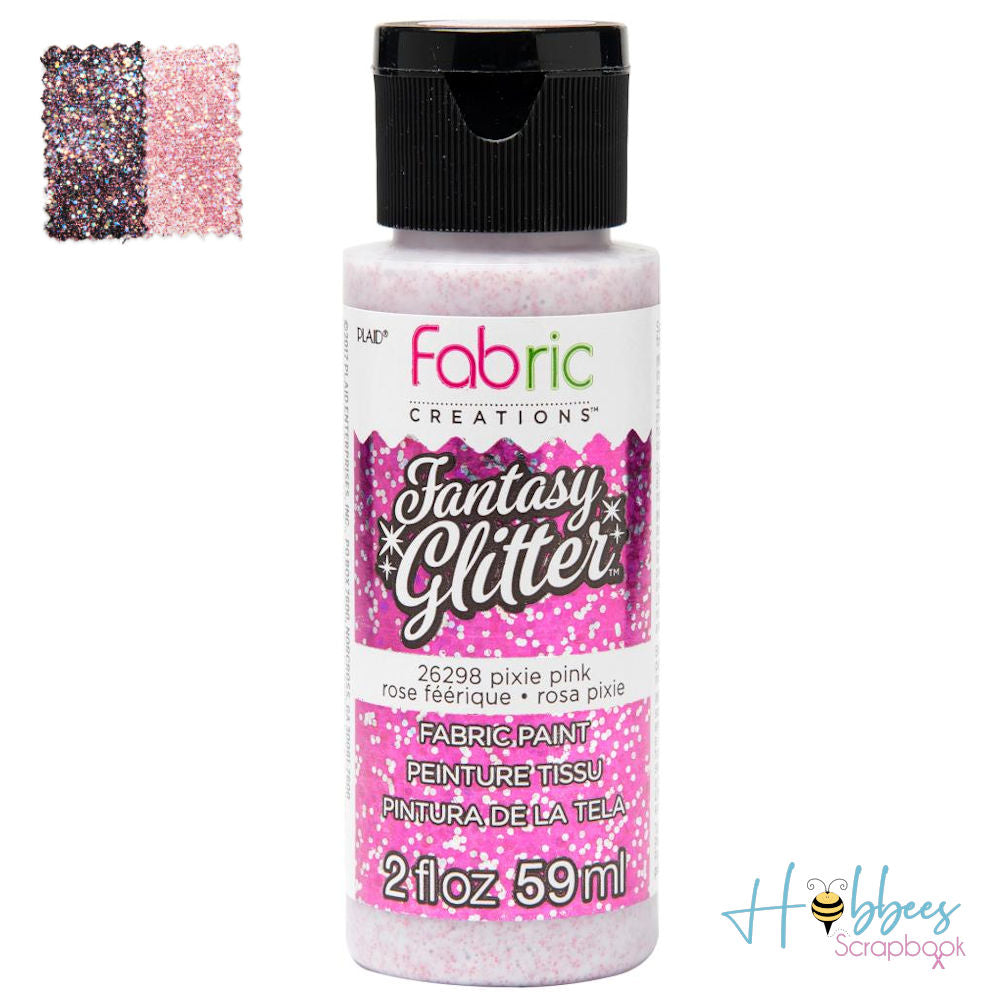 Glitter Fabric Paint Pixie Pink / Pintura para Tela con Diamantina