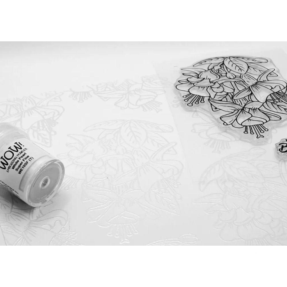 White Pearl Embossing Powder / Polvo de Embossing Blanco Aperlado Super Fino Polvos de Embossing Wow!
