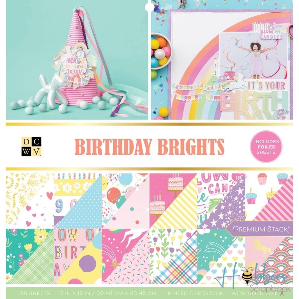 Birthday Brights Cardstock / Block de Cartulina Brillos de Cumpleaños