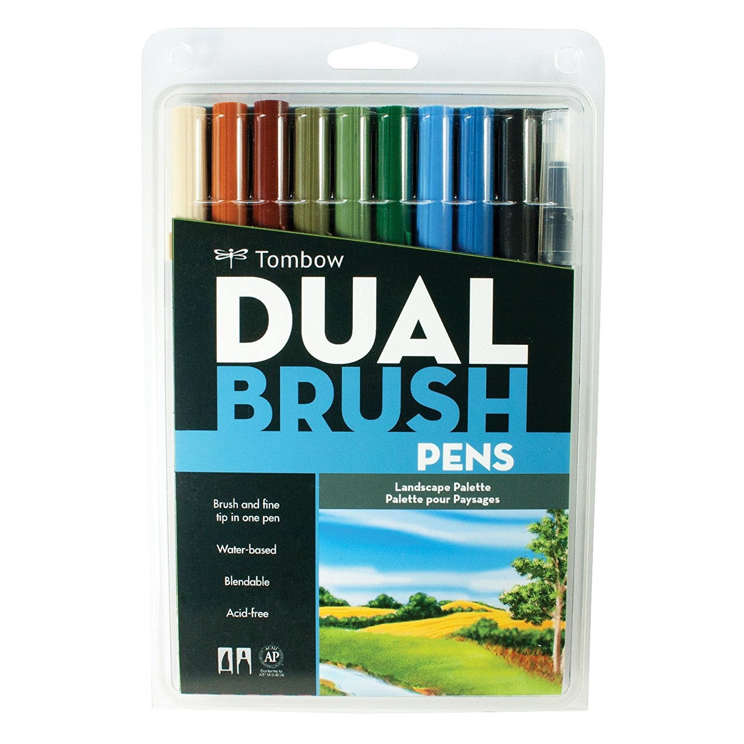 Marker Brush Pens Landscape Palette / Marcadores Acuarelables Colores Para Paisaje
