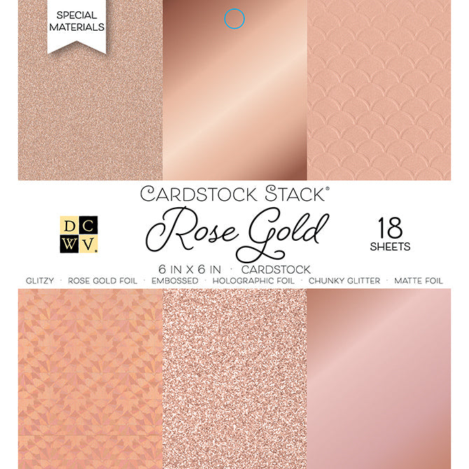 Rose Gold Cardstock Stack / Block de Cartulinas Oro Rosado 6"