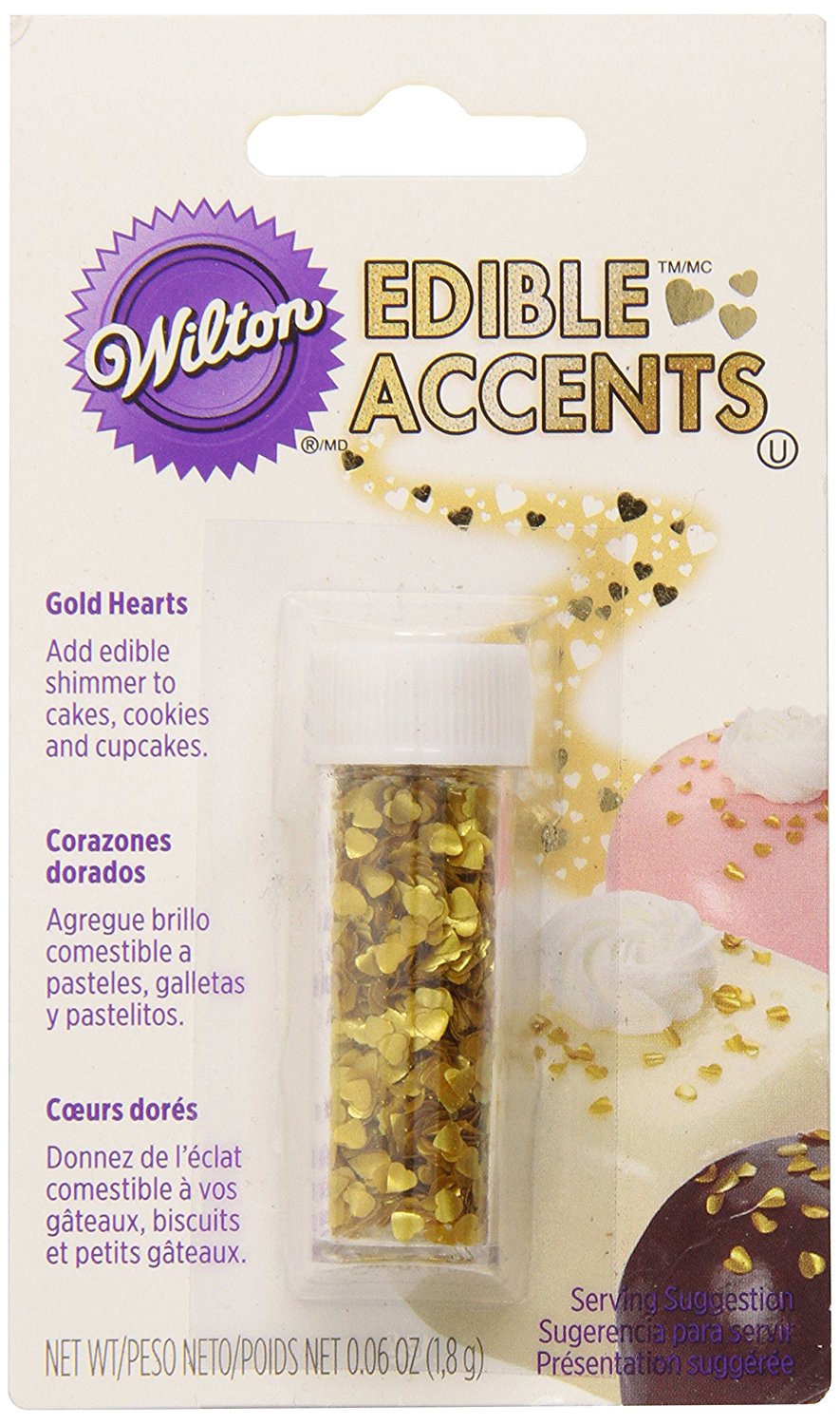 Gold Hearts Edible Accents / Confeti de Corazones Dorados Comestibles