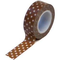 Washi Tape Polka Dot Brown / Cinta Adhesiva Descontinuado Queen&amp;Co