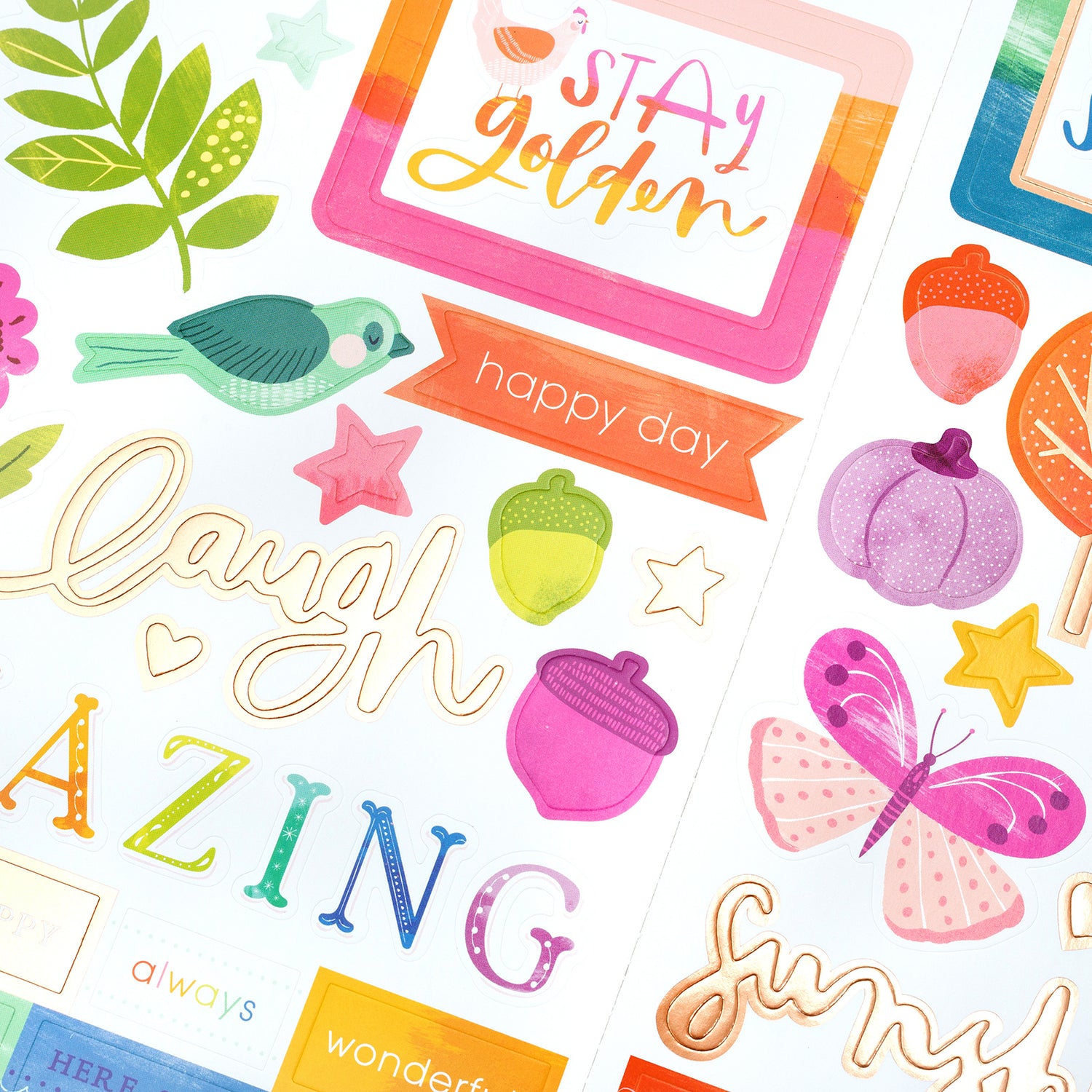 Cardstock Stickers Truly Grateful / Estampas de Cartulina Agradecimiento Descontinuado Pink Paislee